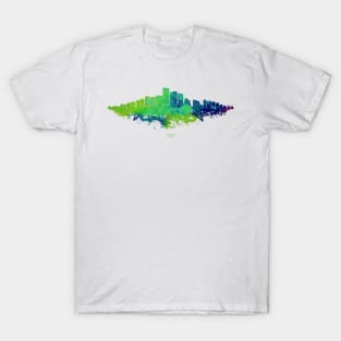 Phoenix City Skyline - Watercolor Green, blue T-Shirt